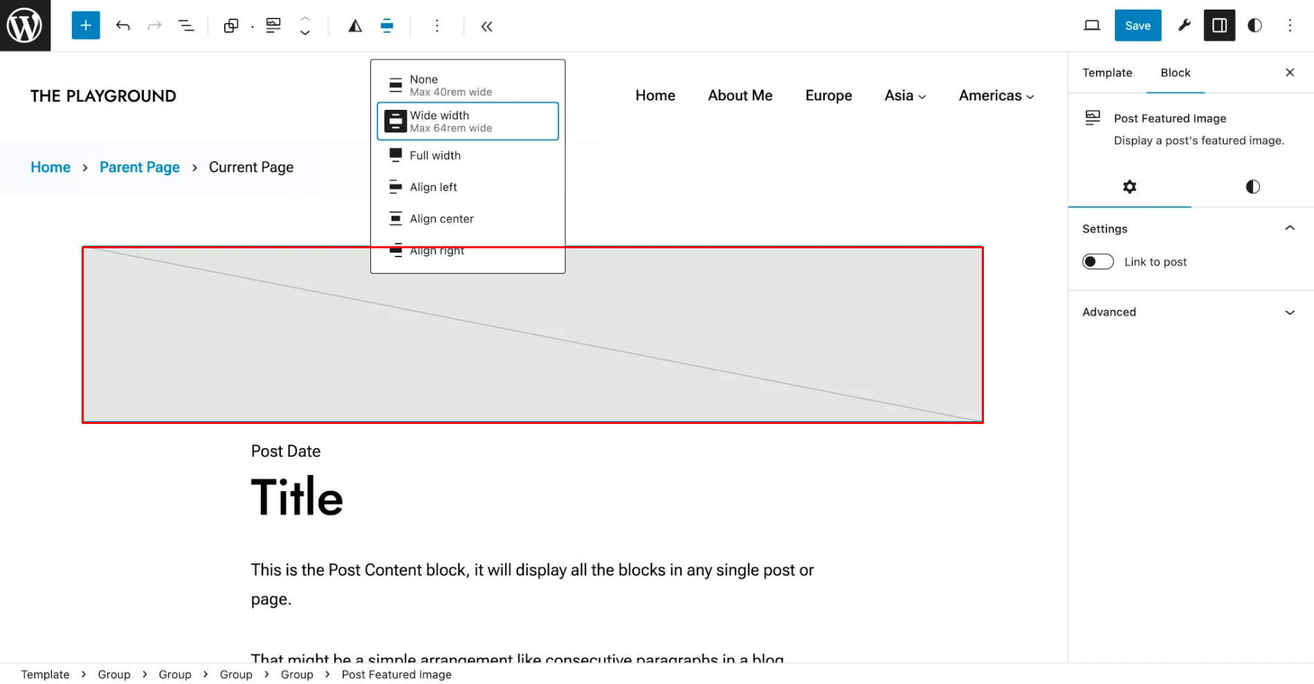 theme.json - settings.layout.wideSize